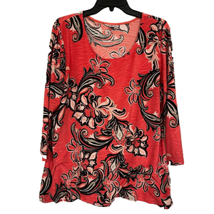 Croft & Barrow coral and Black Floral Blouse